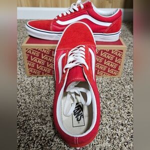 Mens Vans Old Skool Racing Red/True White 11.5